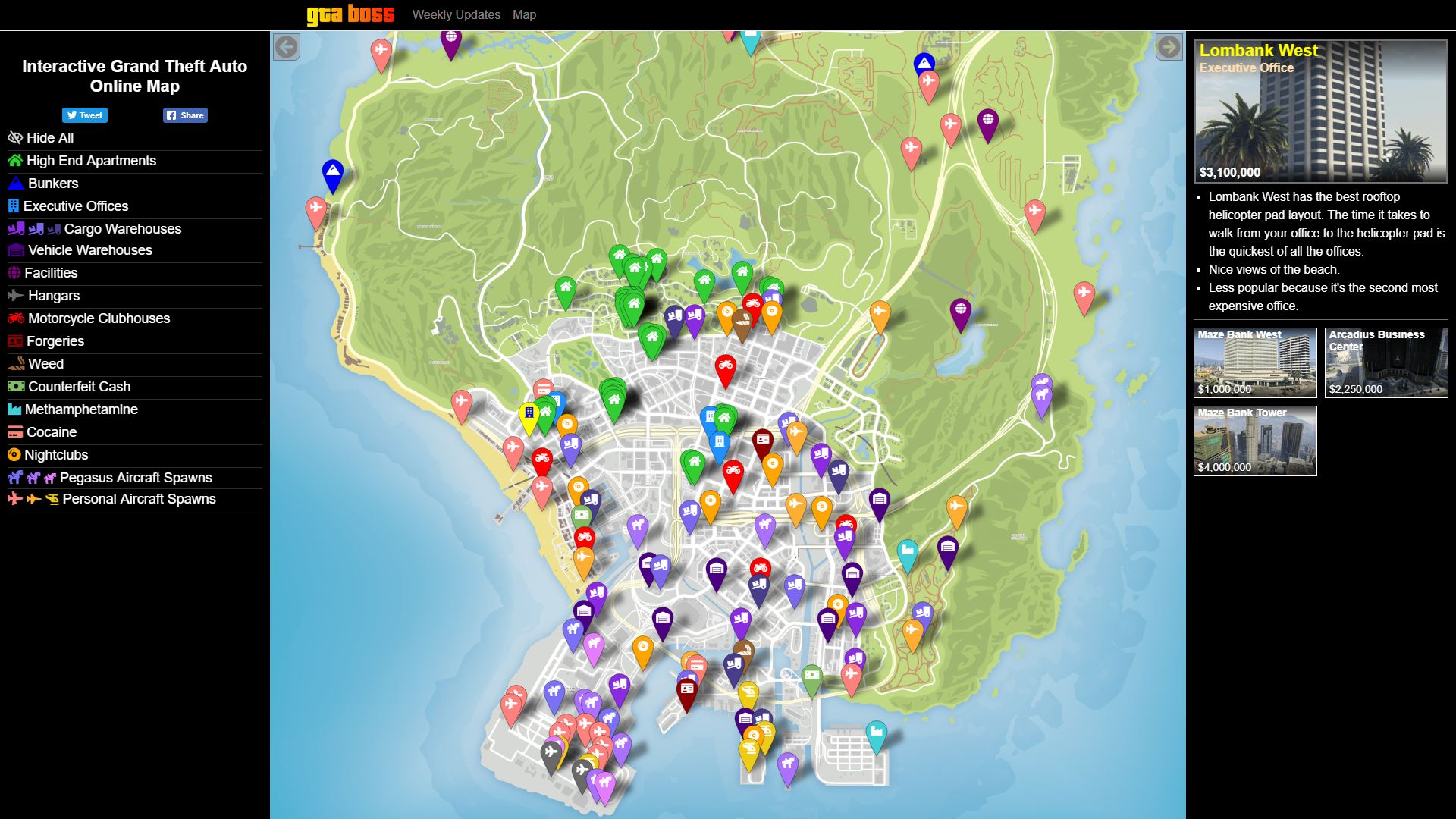 gta v online interactive map
